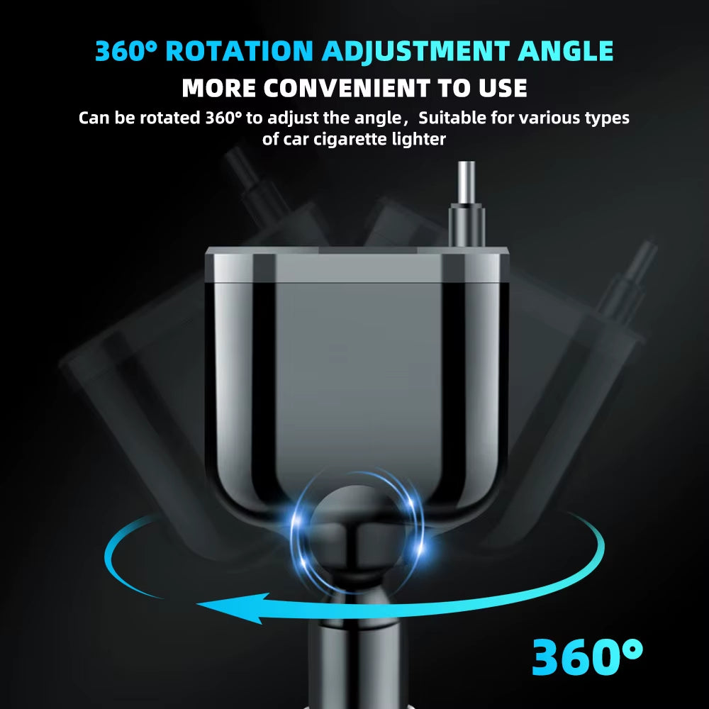 Retractable Car Charger 5 in 1 Fast Charging Car Charger 150W 2 PD+1USB Ports Car Charger Adapter Compatible
