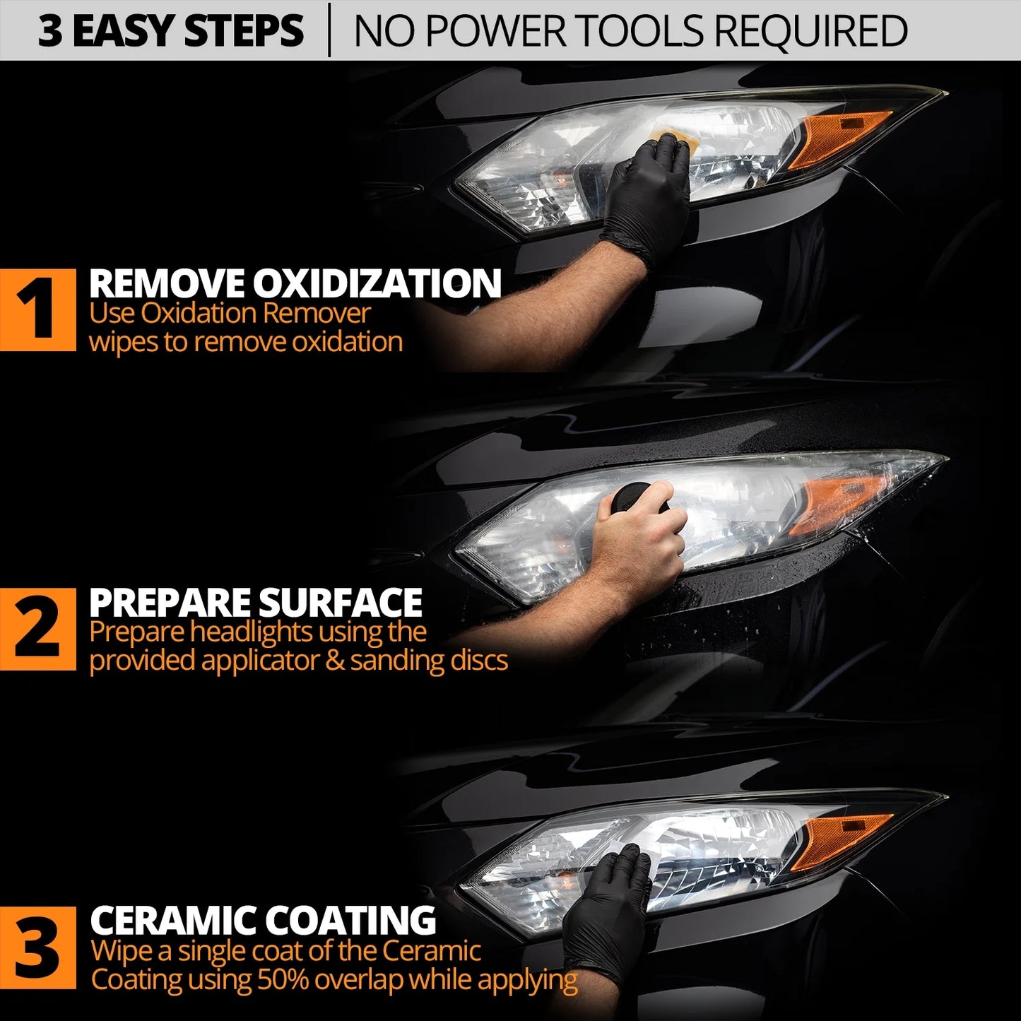 Ceramic Headlight Restoration Kit - Ceramic Coating That Restores Headlights to New - 8 Wipe Kit