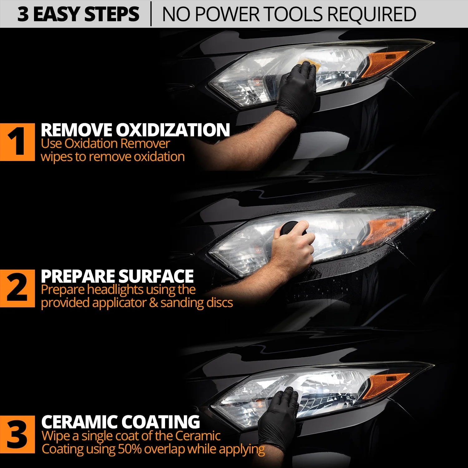 Ceramic Headlight Restoration Kit - Ceramic Coating That Restores Headlights to New - 8 Wipe Kit